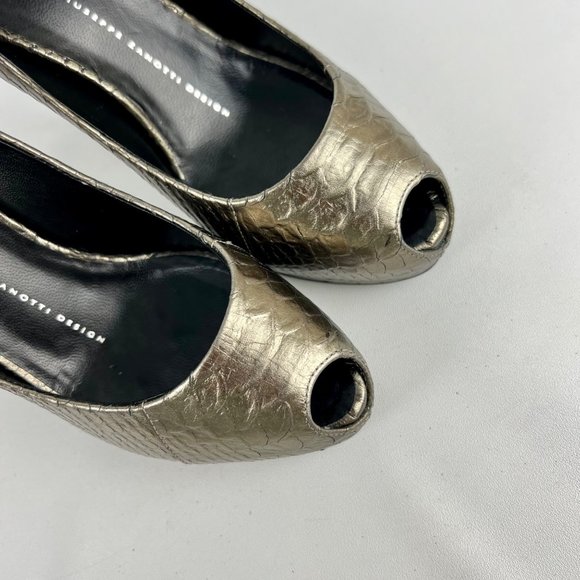 Giuseppe Zanotti NEW Womens Sharon Metallic Snake Platform Heels size 37 US 7 - Picture 8 of 16